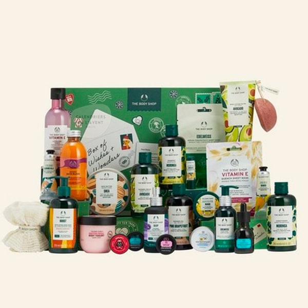 calendrier de lavent the body shop 2022 contenu boite souhaits merveille
