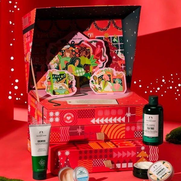 calendrier de l'avent the body shop 2023 contenu spoiler