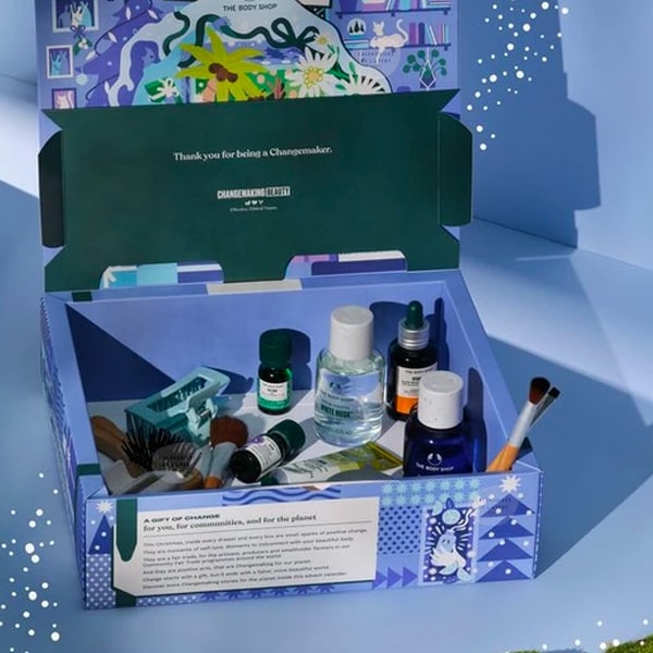 calendrier de l'avent the body shop découverte 2023 coffret ouvert