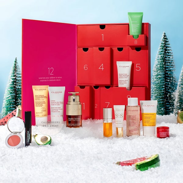 calendrier de lavent clarins 12 cases maquillage soin 2022